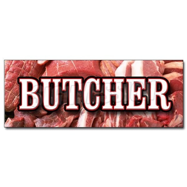 BUTCHER DECAL sticker shop meat quality usda beef pork poultry, D-36 Butcher